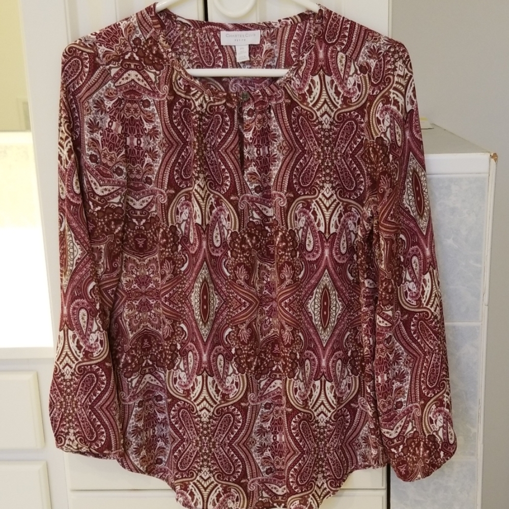 Charter Club Shirttail hem long sleeve blouse